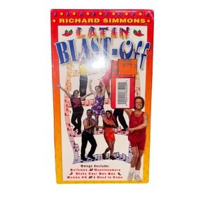 Sealed Workout Fitness VHS Tape Unisex OS Red Richard Simmons Latin Blast-Off